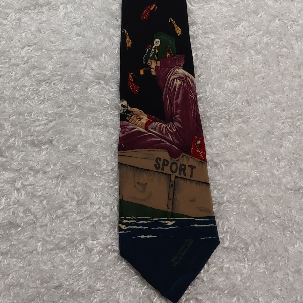 Vintage Norman Rockwell Fishing Tie